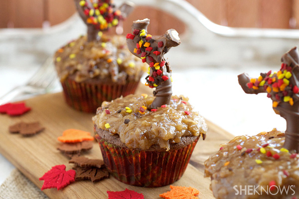 Autumn tree cupcakes