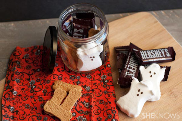 3 homemade Halloween treat jars