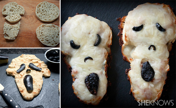 Mini scream face pizzas