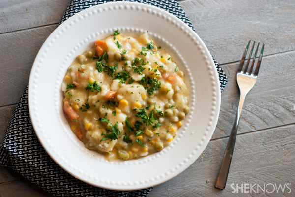 Hearty vegetable and fresh herb dumplings
