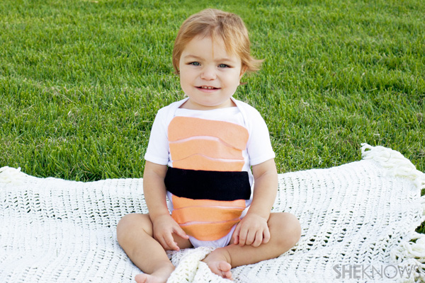 DIY sushi Halloween costume for babies