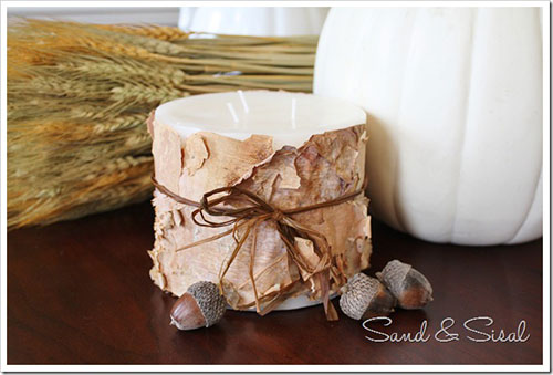 Birch bark candles