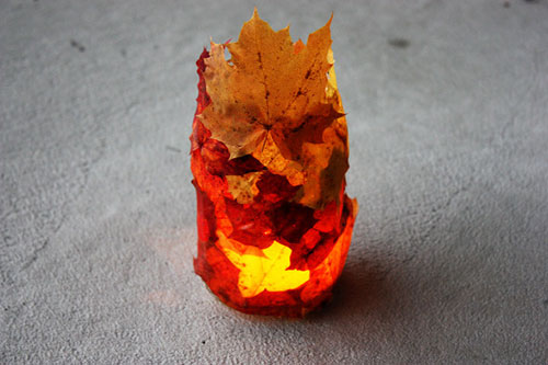 Fall leaf lantern