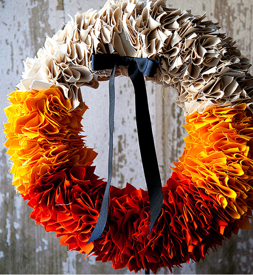 Candy corn wreath