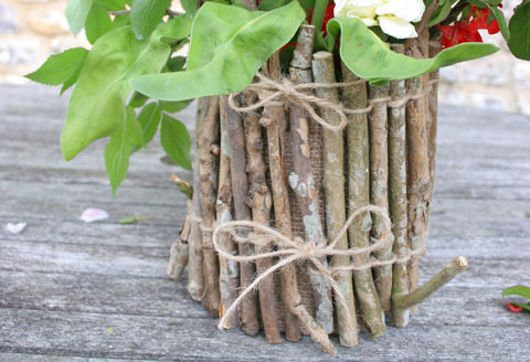 Twig flower pots