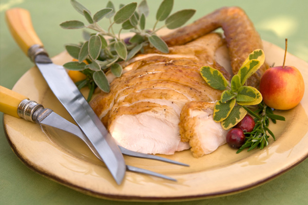 Herbed roasted turkey breast