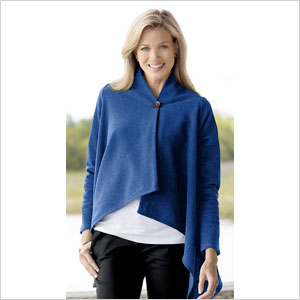 Chadwicks of boston fleece cardigan cape