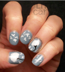 Fall nail art: Dandelion nails