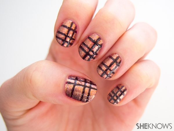 Plaid Gel Nail Design with Tape - wide 5