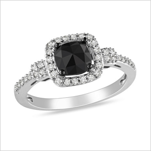 black and white diamond ring