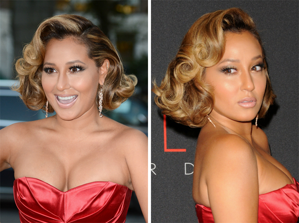 Adrienne Bailon retro curly hairstyle