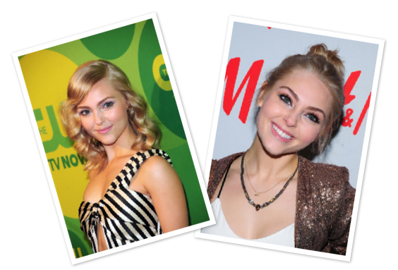 Get Annasophia's pretty pinup and blue beauty looks