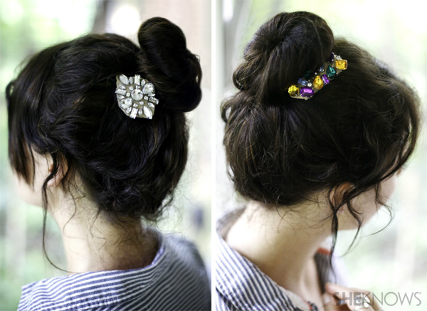 DIY Jewel-embellished hair clips | SheKnows.com