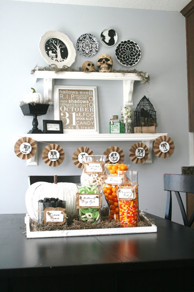 tasteful halloween decor neutrals