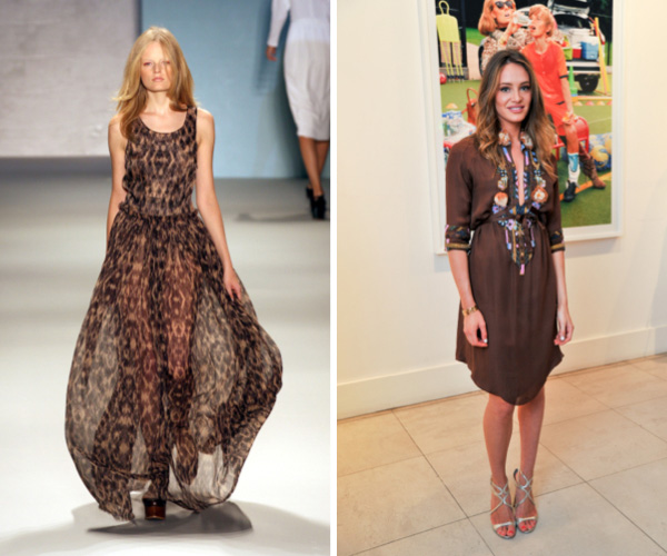 Sheer brown dress fashion trend