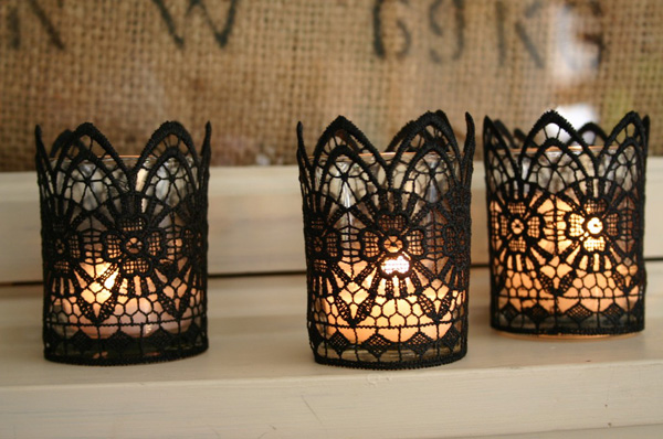 chic little lace candles