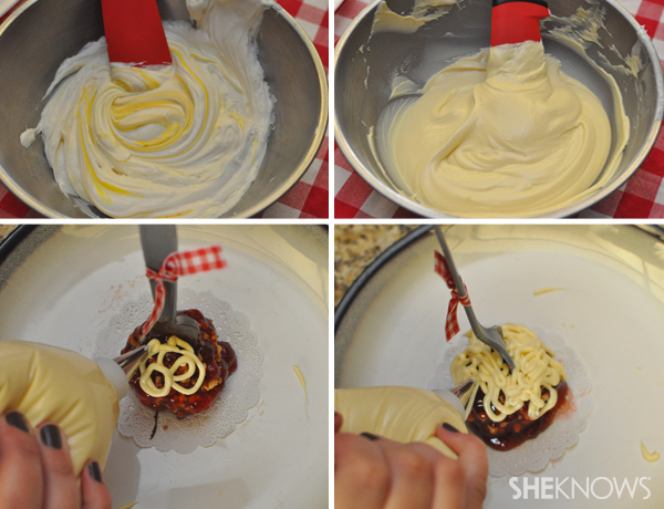 Add frosting noodles