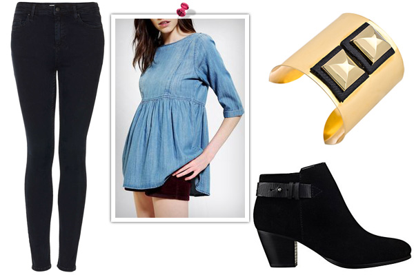 denim on denim for a girls' night out