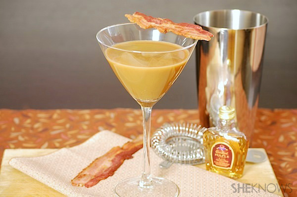 Bacon coffee maple whiskey martini