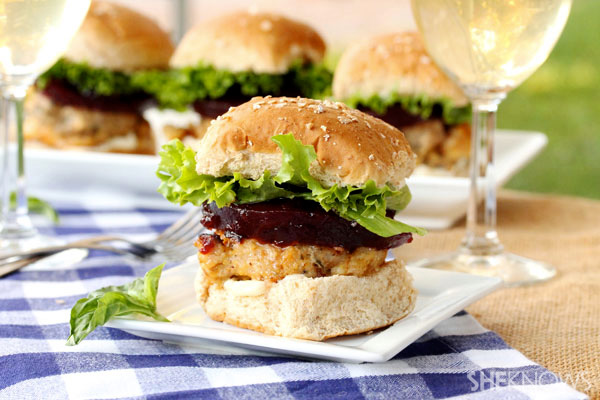 Basil ground turkey and cranberry stuffing sliders