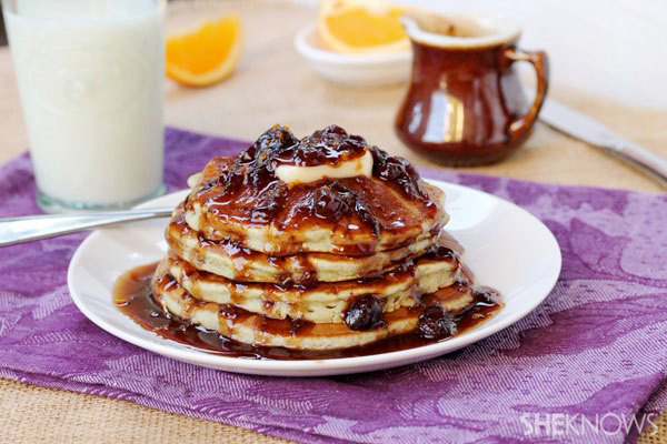 Cranberry and orange pancakes with cranberry syrup recipe