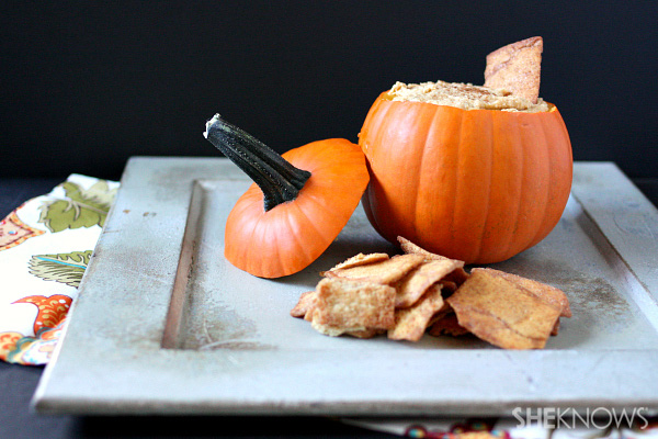 Pumpkin hummus {in a pumpkin}