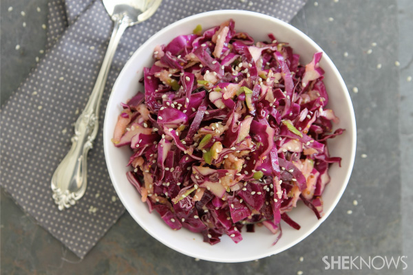 Sliced steak flatbread & apple slaw