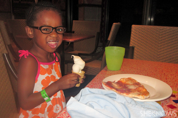 Pizza and ice cream on Carnival Conquest