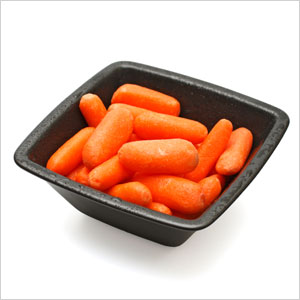 Baby carrots with peanut butter