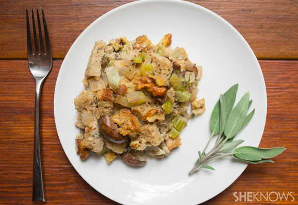 Sage, mushroom and walnut stuffing