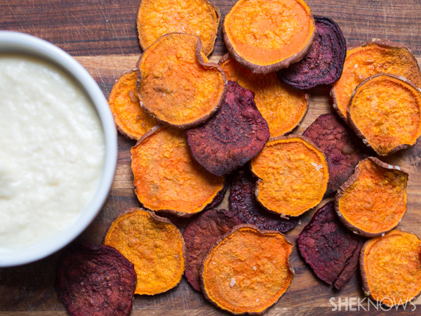Queso dip and veggie chips | SheKnows