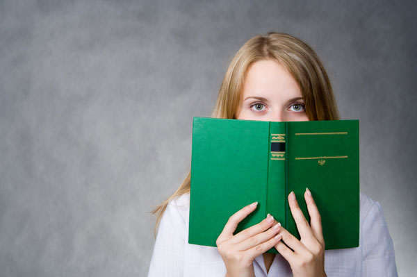 Woman holding a book