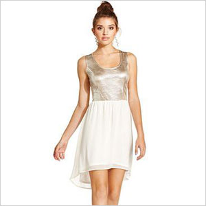 Silver and white dress