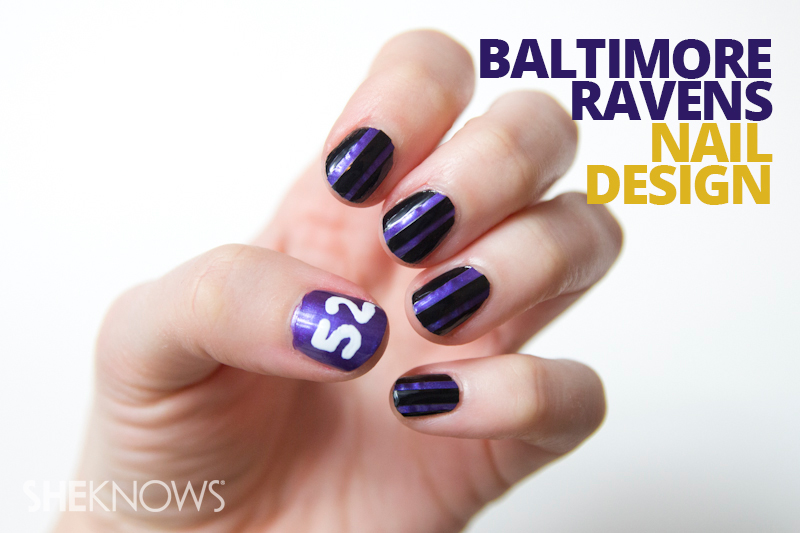 Baltimore Ravens nail design
