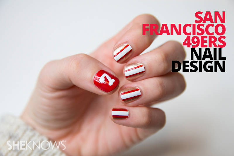 San Francisco 49ers nail design
