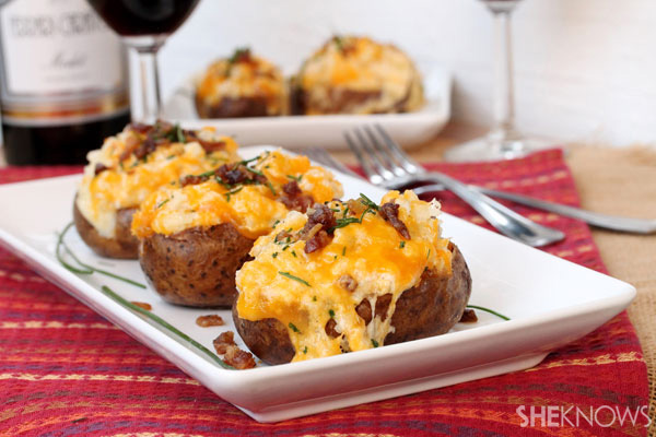Cheesy twice-baked potatoes