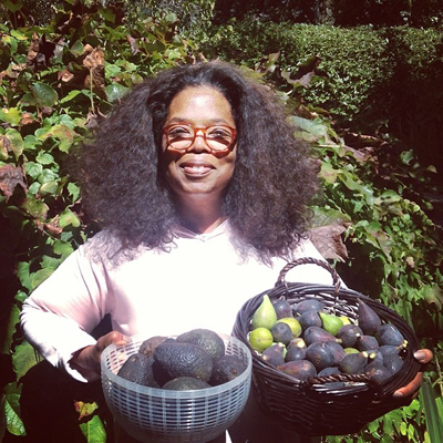 Oprah gardening