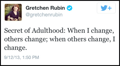 Inspirational tweet from Gretchen Rubin