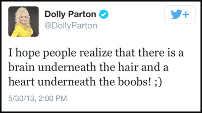 Inspirational tweet from Dolly Parton