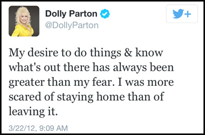 Inspirational tweet from Dolly Parton