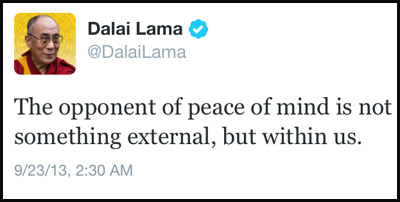 Inspirational tweet from the Dalai Lama