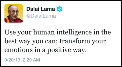Inspirational tweet from the Dalai Lama
