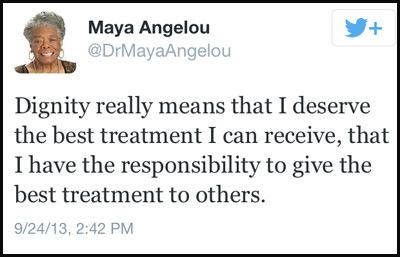 Inspirational tweet from Maya Angelou