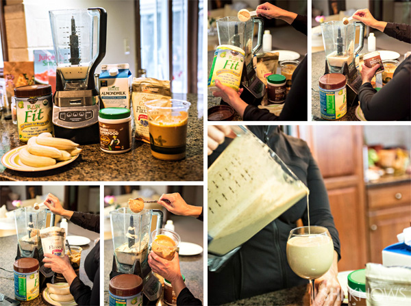 Healthy smoothie: Raw chocolate peanut butter and banana