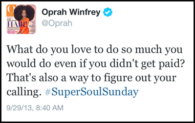 Inspirational tweet from Oprah