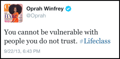 Inspirational tweet from Oprah