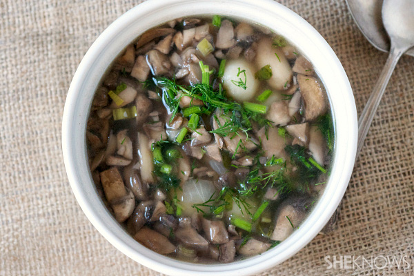 Wild mushroom gnocchi soup