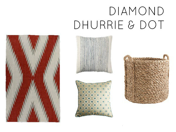 Diamond dhurrie and dot