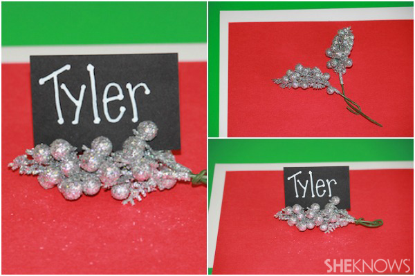 Sparkly holiday place card holders