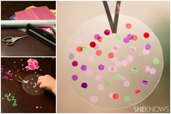 Stained glass tissue paper ornaments